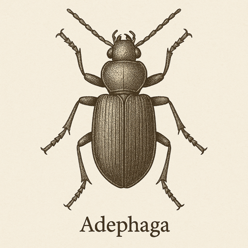 Illustration du sous-ordre Adephaga avec un coléoptère prédateur